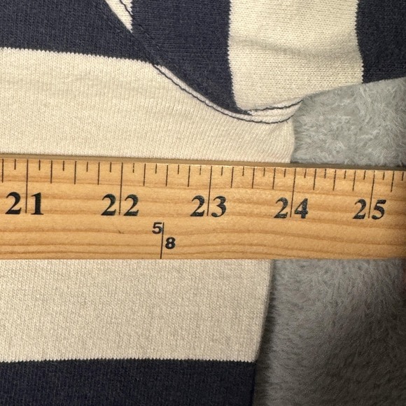 L.L.Bean Rugby Polo Shirt Mens Large Blue Stripe Long Sleeve Cotton Casual - Picture 5 of 8